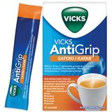 Vicks AntiGrip Zatoki i Katar 650 mg + 16 mg + 4 mg, granulat do sporządzania roztworu doustnego, 10 saszetek KRÓTKA DATA - miniaturka zdjęcia produktu