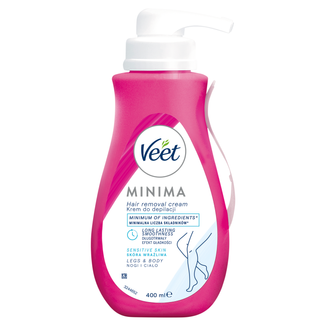 Veet Minima, krem do depilacji ciała, skóra wrażliwa, aloes, 400 ml - zdjęcie produktu