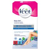Veet Easy-Gel, plastry z woskiem do depilacji ciała, skóra wrażliwa, olejek ze słodkich migdałów, 12 sztuk - miniaturka zdjęcia produktu