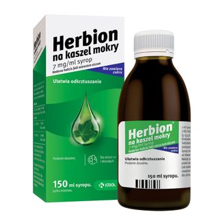 Herbion na kaszel mokry 7 mg/ ml, syrop, 150 ml USZKODZONE OPAKOWANIE - zdjęcie produktu