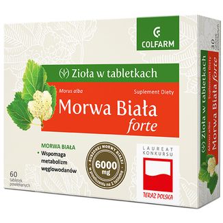 Zioła w tabletkach Morwa Biała Forte, 60 tabletek powlekanych - zdjęcie produktu