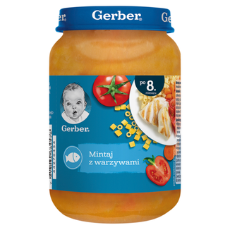 Gerber Obiadek, mintaj z warzywami, po 8 miesiącu, 190 g - zdjęcie produktu