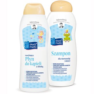 Skarb Matki, płyn do kąpieli z oliwką dla dzieci i niemowląt od 1 dnia życia, 250 ml + szampon, 250 ml - zdjęcie produktu