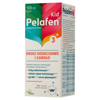 Pelafen Kid 3+, syrop dla dzieci powyżej 3 roku i dorosłych, smak owocowy, 100 ml USZKODZONE OPAKOWANIE - zdjęcie produktu