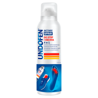 Undofen, aktywny spray 4w1 do stóp i obuwia, 150 ml USZKODZONE OPAKOWANIE - zdjęcie produktu