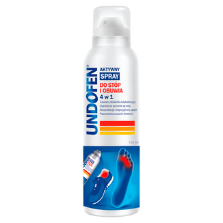 Undofen, aktywny spray 4w1 do stóp i obuwia, 150 ml USZKODZONE OPAKOWANIE - zdjęcie produktu