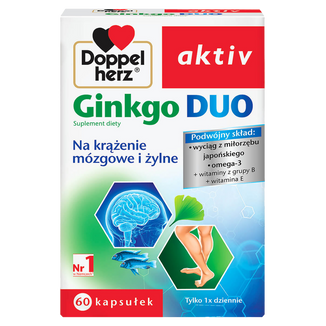Doppelherz aktiv Ginkgo Duo, 60 kapsułek USZKODZONE OPAKOWANIE - zdjęcie produktu