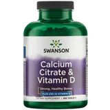 Swanson Calcium Citrate & Vitamin D, wapń z witaminą D3, 250 tabletek - miniaturka zdjęcia produktu