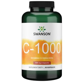 Swanson C, witamina C 1000 mg z dziką różą, 90 kapsułek - zdjęcie produktu