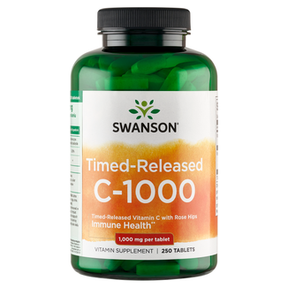 Swanson Timed-Released C-1000 with Rose Hips, witamina C 1000 mg z dziką różą, 250 tabletek o przedłużonym uwalnianiu - zdjęcie produktu