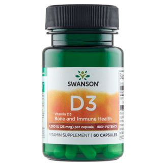 Swanson D3, witamina D 1000 IU, 60 kapsułek - zdjęcie produktu