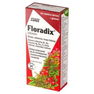 Floradix Żelazo i Witaminy, 84 tabletki - zdjęcie produktu