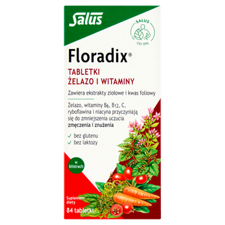Floradix Żelazo i Witaminy, 84 tabletki - zdjęcie produktu