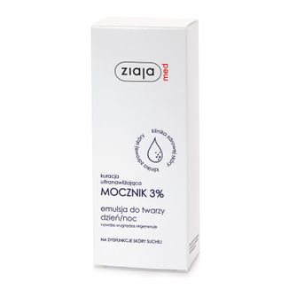 Ziaja Med Kuracja Ultranawilżająca mocznik 3%, emulsja do twarzy na dzień i na noc, 50 ml USZKODZONE OPAKOWANIE Ziaja Med Kuracja Ultranawilżająca mocznik 3%, emulsja do twarzy na dzień i na noc, 50 ml USZKODZONE OPAKOWANIE - zdjęcie produktu