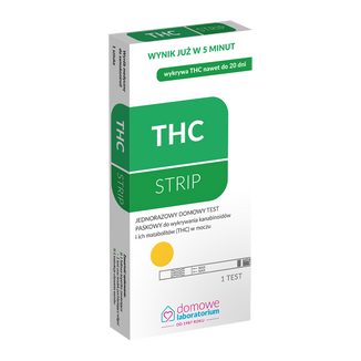 Domowe Laboratorium THC Strip, domowy test paskowy do wykrywania kanabinoidów i metabolitów (THC) w moczu, 1 sztuka USZKODZONE OPAKOWANIE Domowe Laboratorium THC Strip, domowy test paskowy do wykrywania kanabinoidów i metabolitów (THC) w moczu, 1 sztuka USZKODZONE OPAKOWANIE - zdjęcie produktu