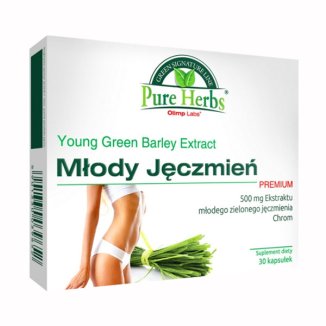 Olimp Pure Herbs Młody Jęczmień Premium, 30 kapsułek - zdjęcie produktu