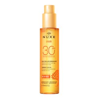 Nuxe Sun, brązujący olejek do opalania twarzy i ciała, SPF 30, 150 ml - zdjęcie produktu