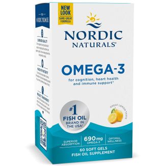 Nordic Naturals Omega-3, smak cytrynowy, 60 kapsułek USZKODZONE OPAKOWANIE - zdjęcie produktu