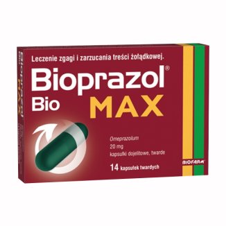 Bioprazol Bio Max 20 mg, 14 twardych kapsułek dojelitowych - zdjęcie produktu
