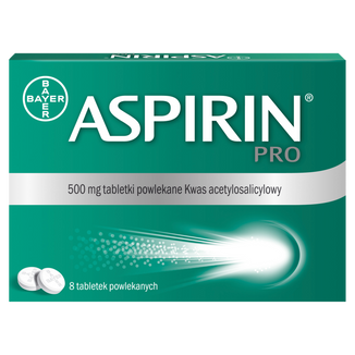 Aspirin Pro 500 mg, 8 tabletek powlekanych - zdjęcie produktu