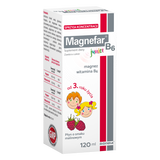 Magnefar B6 Junior, płyn dla dzieci od 3 lat i dorosłych, smak malinowy, 120 ml - miniaturka zdjęcia produktu