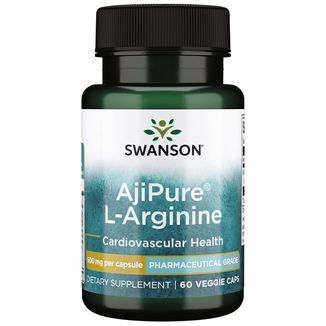 Swanson AjiPure L-Arginine, L-arginina 500 mg, 60 kapsułek wegetariańskich - zdjęcie produktu