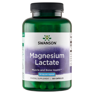 Swanson Magnesium Lactate, mleczan magnezu, 120 kapsułek - zdjęcie produktu