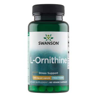 Swanson L-Ornithine, L-ornityna 500 mg, 60 kapsułek wegetariańskich - zdjęcie produktu