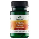 Swanson Folian Quatrefolic, kwas foliowy 400 μg, 30 kapsułek wegetariańskich - miniaturka zdjęcia produktu