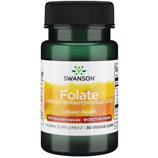Swanson Folate, folian Quatrefolic 400 μg, 30 kapsułek - zdjęcie produktu