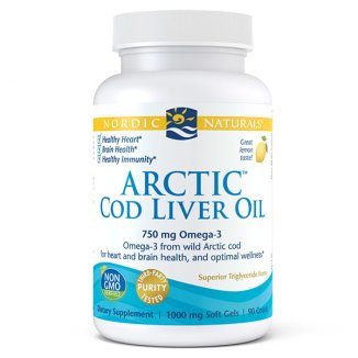 Nordic Naturals Arctic Cod Liver Oil, smak cytrynowy, 90 kapsułek - zdjęcie produktu