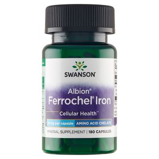 Swanson Chelated Ferrochel Iron, chelat żelaza 18 mg, 180 kapsułek - zdjęcie produktu