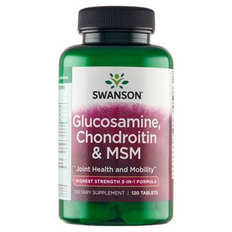 Swanson Glucosamine, Chondroitin & MSM Highest Strength, glukozamina, chondroityna i MSM, 120 tabletek - zdjęcie produktu