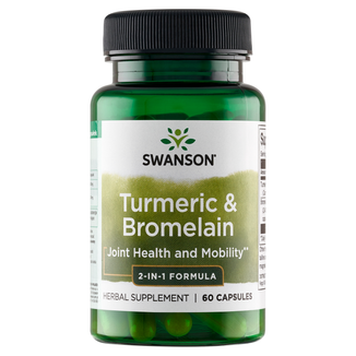 Swanson Turmeric & Bromelain, kurkuma i bromelaina, 60 kapsułek - zdjęcie produktu