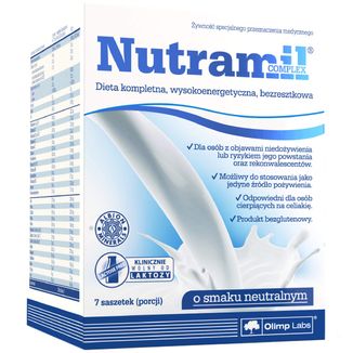 Olimp Nutramil Complex, preparat odżywczy, smak neutralny, 72 g x 7 saszetek USZKODZONE OPAKOWANIE - zdjęcie produktu