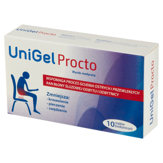 UniGel Procto, czopki doodbytnicze, 10 sztuk USZKODZONE OPAKOWANIE - zdjęcie produktu