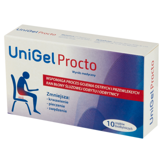 UniGel Procto, czopki doodbytnicze, 10 sztuk - zdjęcie produktu