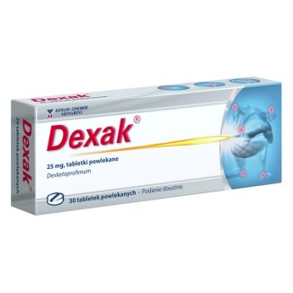 Dexak 25 mg, 30 tabletek powlekanych - zdjęcie produktu