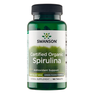 Swanson Certified Organic Spirulina, spirulina organiczna, 180 tabletek - zdjęcie produktu