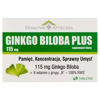 Ginkgo Biloba Plus 115 mg, 48 tabletek - zdjęcie produktu
