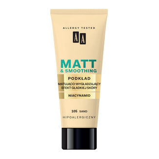 AA MakeUp, podkład matująco wygładzający Matt, nr 105, sand, 30 ml - zdjęcie produktu