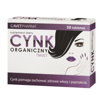 AvetPharma Cynk organiczny 15 mg, 30 tabletek - zdjęcie produktu