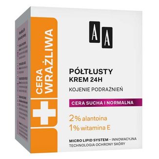 AA Technologia Wieku, półtłusty krem 24 h, cera sucha i normalna, 50 ml - 2 AA Technologia Wieku, półtłusty krem 24 h, cera sucha i normalna, 50 ml - 2 - zdjęcie produktu