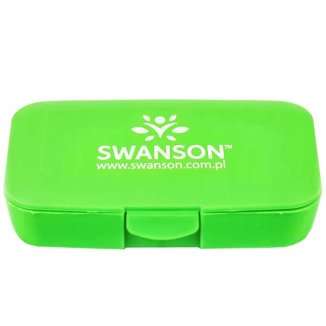Swanson Pill Box, kasetka do leków dzienna, 5-komorowa, zielona - zdjęcie produktu