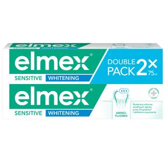 Elmex Sensitive Whitening, pasta do zębów z aminofluorkiem, 2 x 75 ml  - zdjęcie produktu