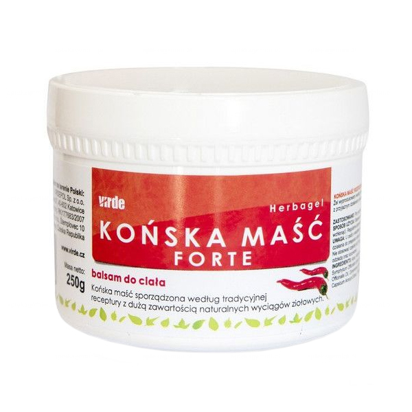 Nieznana Virde, końska maść rozgrzewająca Forte, balsam do ciała, 250 ml