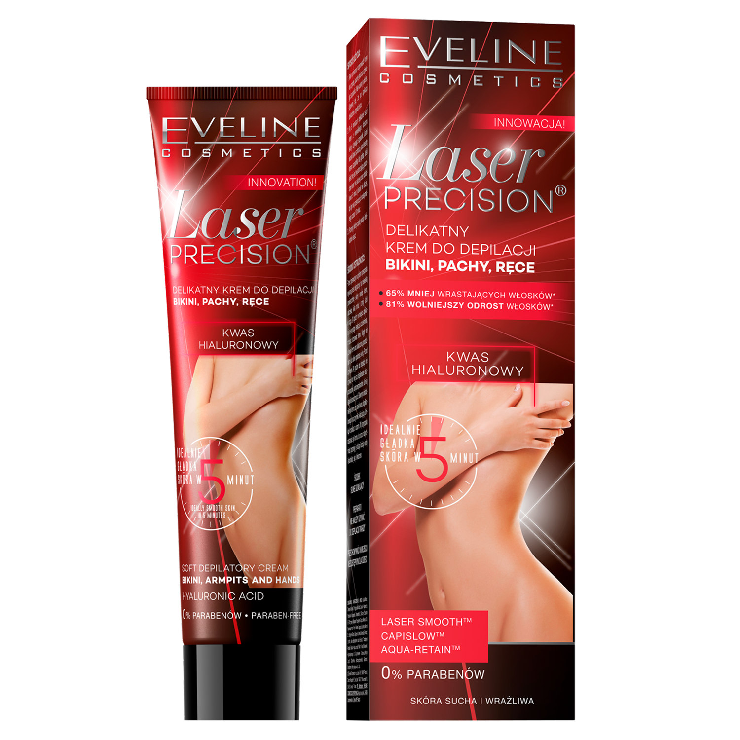 Nieznana Eveline Cosmetics Laser Precision, krem do depilacji bikini, pach i rąk, skóra sucha i wrażliwa, 125 ml