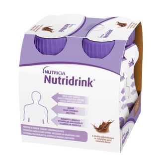 Nutridrink, preparat odżywczy, smak czekoladowy, 4 x 125 ml - zdjęcie produktu