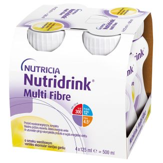 Nutridrink Multi Fibre, preparat odżywczy, smak waniliowy, 4 x 125 ml KRÓTKA DATA - zdjęcie produktu