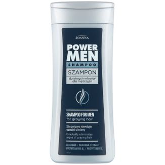 Joanna Power Men, szampon do siwych włosów dla mężczyzn, 200 ml USZKODZONE OPAKOWANIE - zdjęcie produktu